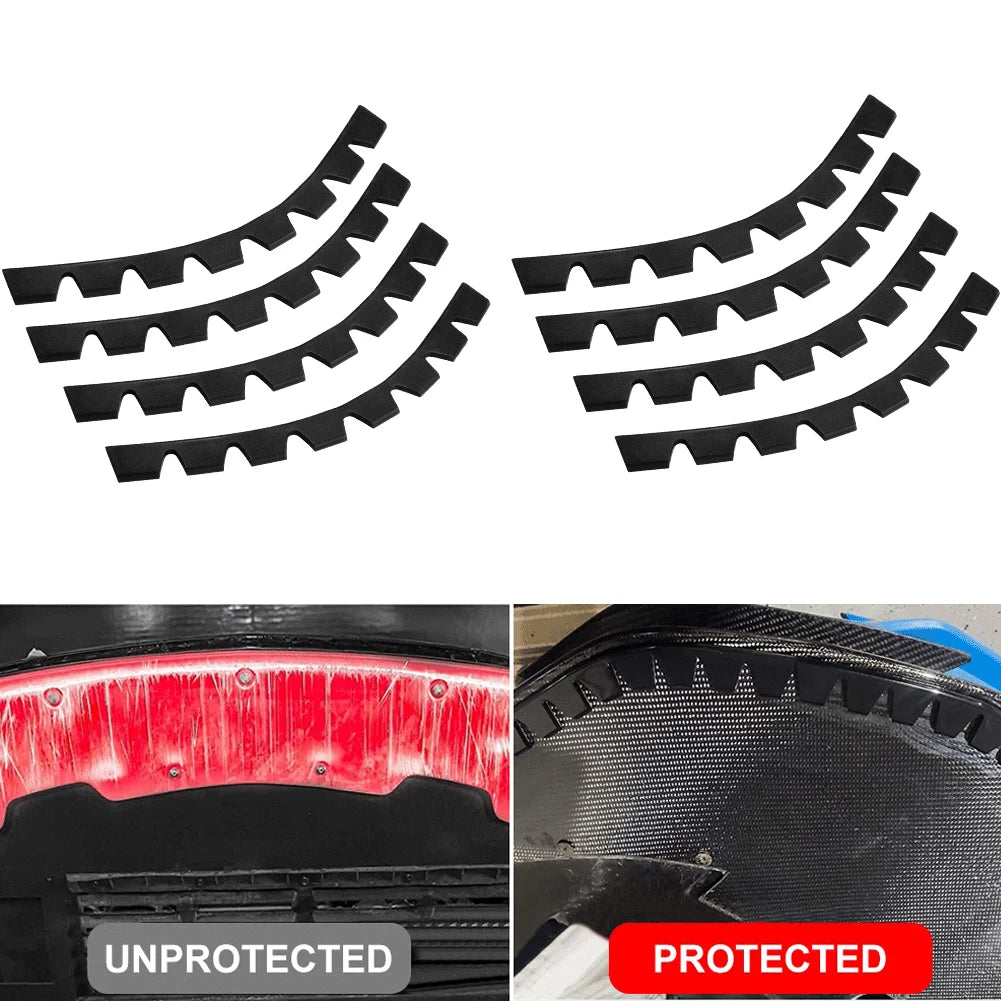 8pcs Universal Car Bumper Guard Anti-Scratch Kit Scrape Protector Skid Plate Car Front Lip Anti-collision Strip For Cars Trucks