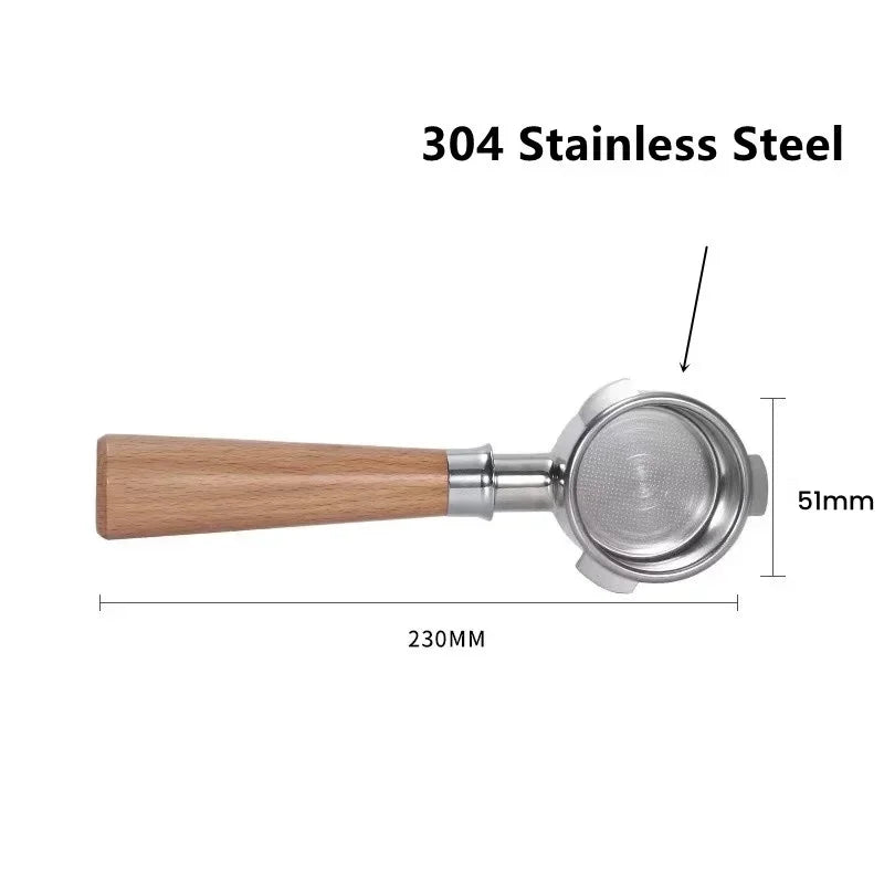 51mm Bottomless Espresso Portafilter Beech Wood Handle for Linea Classic EM450M, CM5418