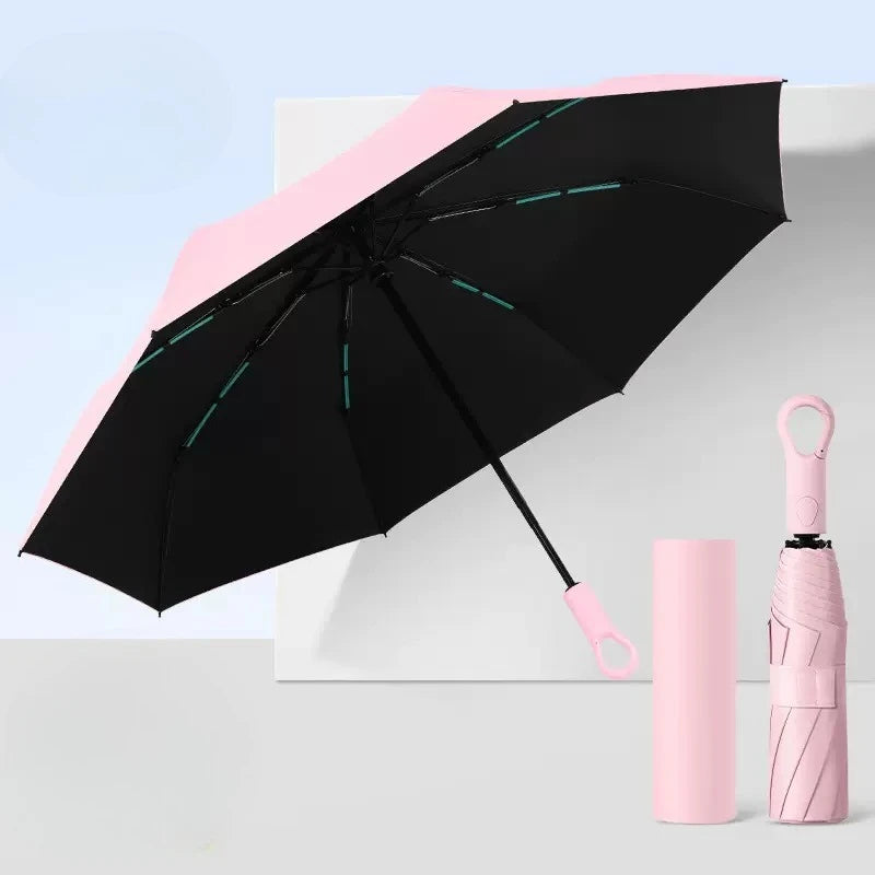 Umbrellas for Rain with Ring Buckle Travel Umbrella Compact for Backpack, Car, Walking, Automatic UV Umbrella for Sun Protection