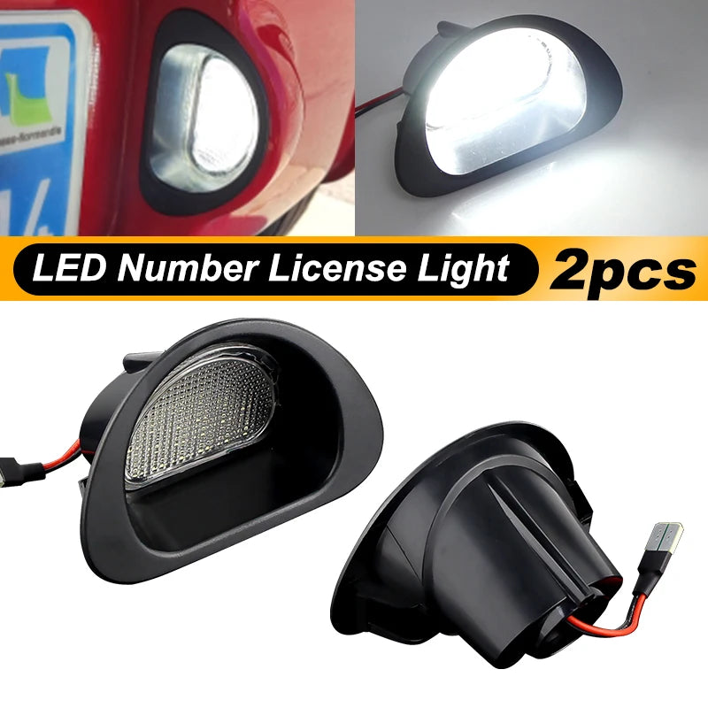 2pcs Canbus LED License Number Plate Light For Peugeot 107 05-14 For Citroen C1 MK I 05-13 Replace OEM Number 6340E2, 6340 E2