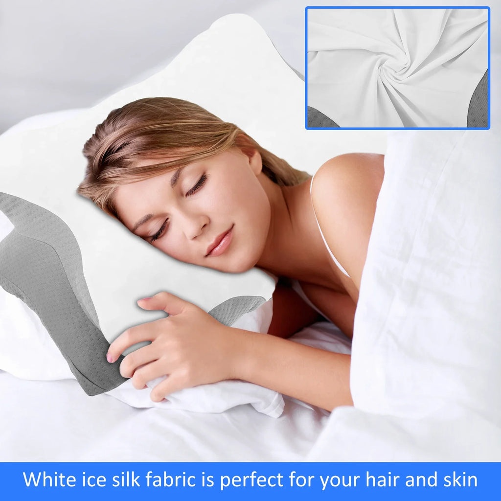Butterfly Cervical Neck Pillowcase Cover, Soft Smooth Fabric, Ergonomic Pillow Cover