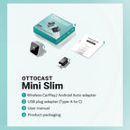 Ottocast Mini Slim Wireless CarPlay Android Auto Adapter USB Dongle Plug Play Wifi Auto Connect for Mercedes Benz Audi Toyota et
