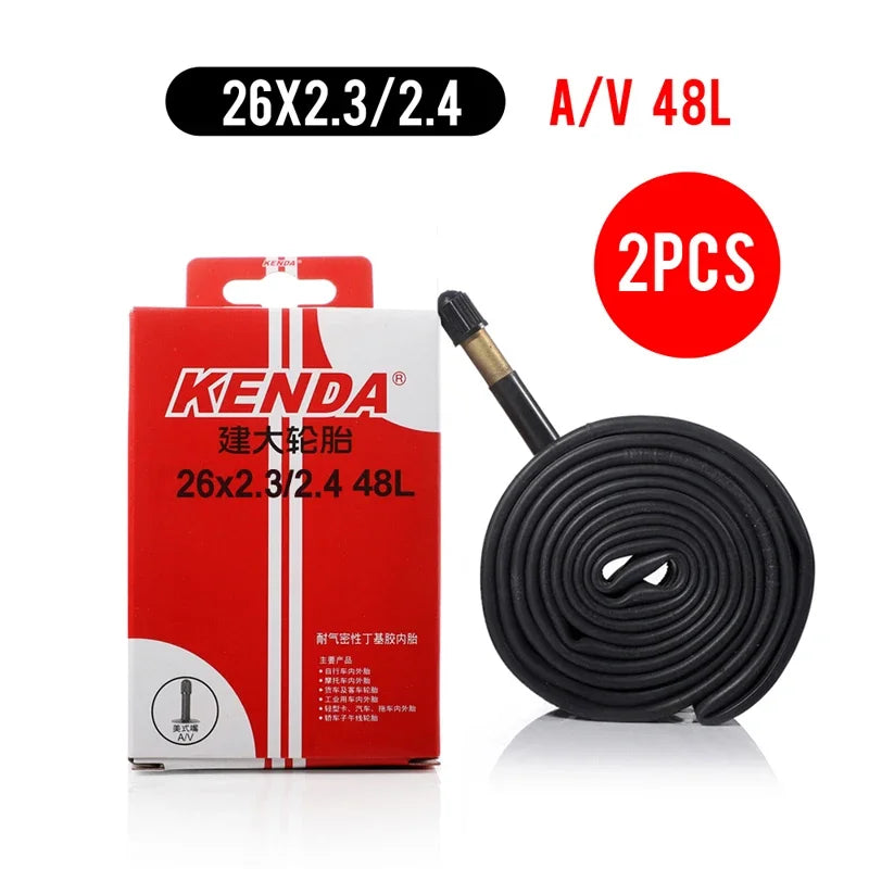 2PCS KENDA Bicycle Inner Tube MTB Bike Tires 26 27.5 29 Inches 1.5/1.75 1.9/2.125 2.3/2.4 AV FV Cycling Butyl Rubber Inner Tube
