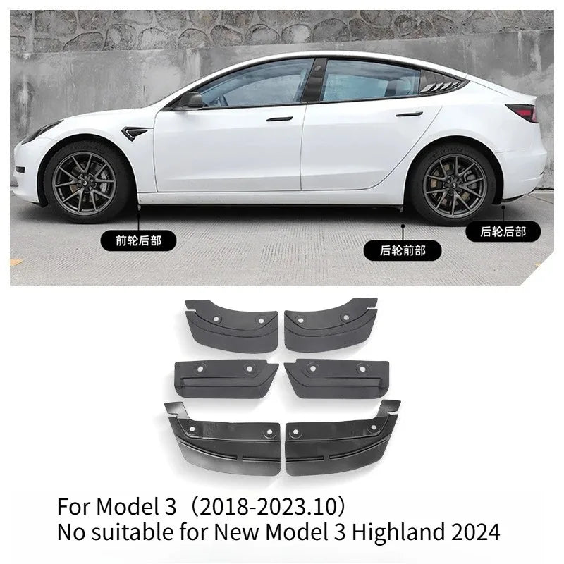 Mud Flaps Mudguards Replacement Splash Guards for Tesla Model 3 Y Highland Juniper 2025 Car Modification Hidden Special Mudguard