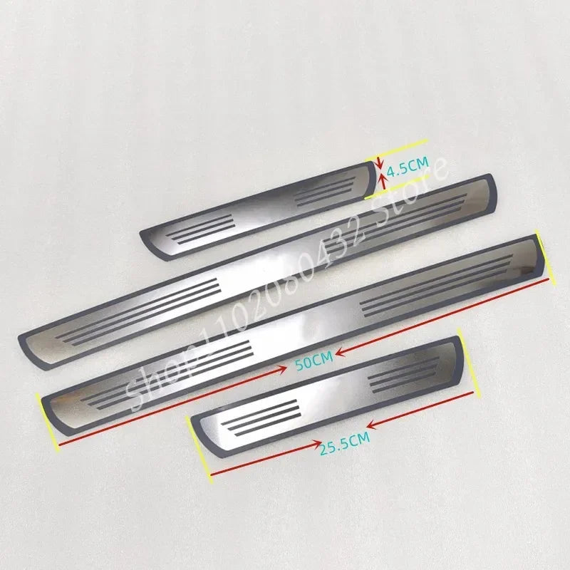 Chromium stainless steel Car Door Sill Anti-Dirty Stickers Cover Decoration Exterior Anti-Kick Pedal Trim Accessories Parts