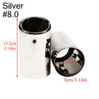 2pcs Stainless Steel Exhaust Muffler Tip Covers 7-9.5cm Black/Silver/Blue for Audi/VW