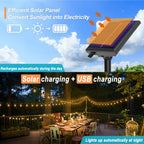 Solar G40 outdoor string lights with remote, shatterproof globe bulbs, IP65 waterproof, 10m 15 bulbs