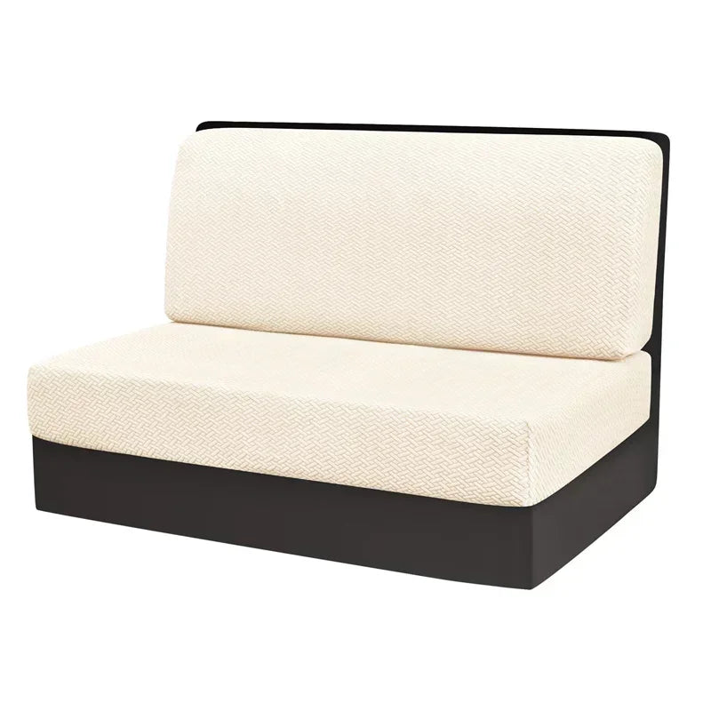 2 Pcs/set Jacquard RV Dinette Sofa Seat Cushion Covers Elastic Armless Couch Slipcovers Booth RV Camper Car Bench Backrest Cover