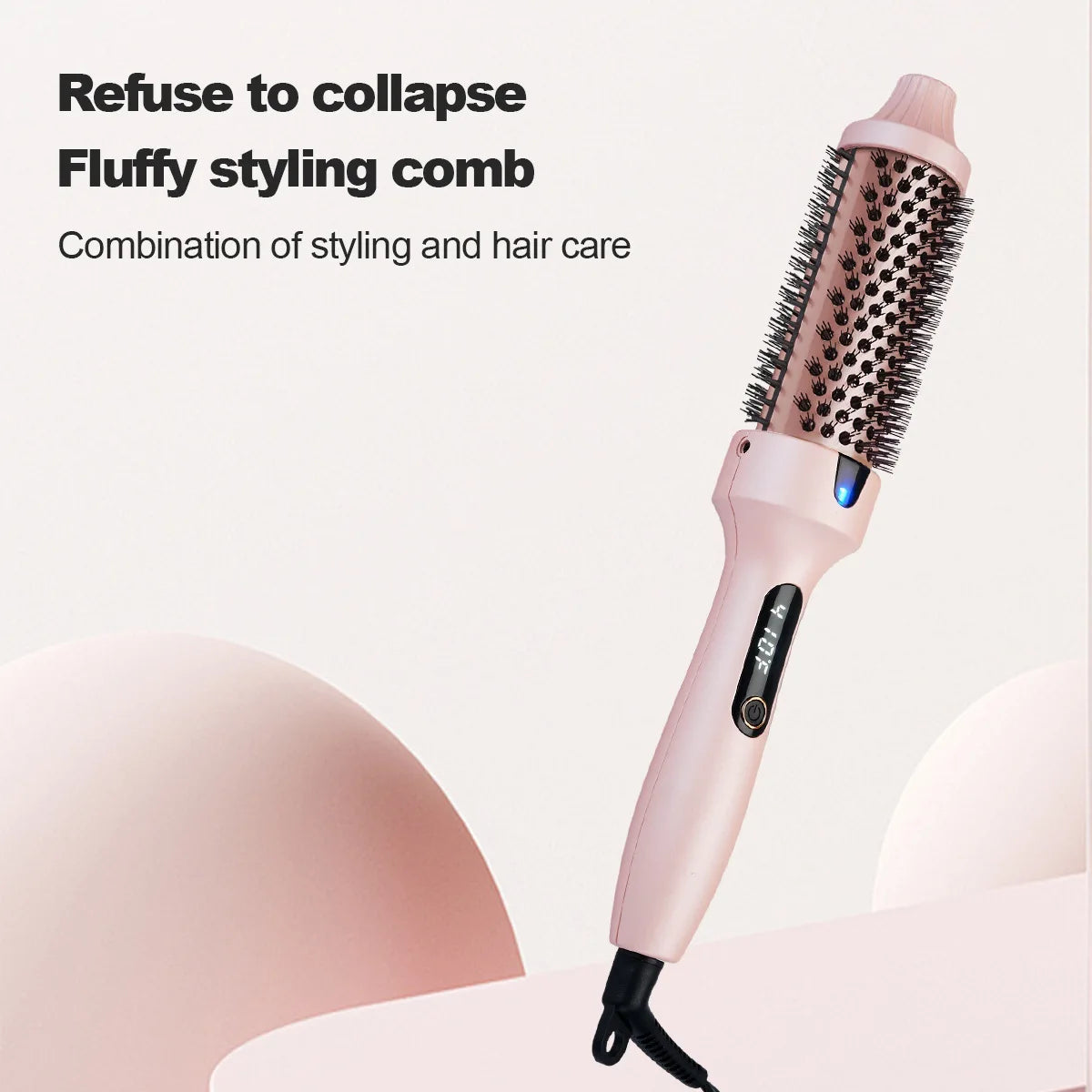 2-in-1 Fluffy Hair Straightening Comb Curling Iron for Inner Buckle & Bangs Styling Versatile Hair Straightener And Curler