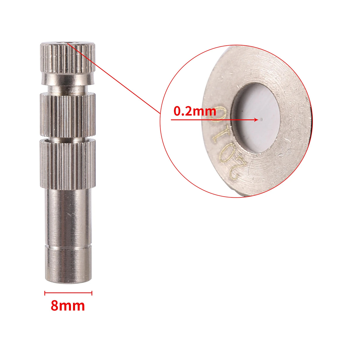 50Pcs Sprayer Nozzle 8mm 0.2~0.6mm Misting Fog Machine Cooling Landscape Dust Removal Disinfection Humidify Water Nebulizer