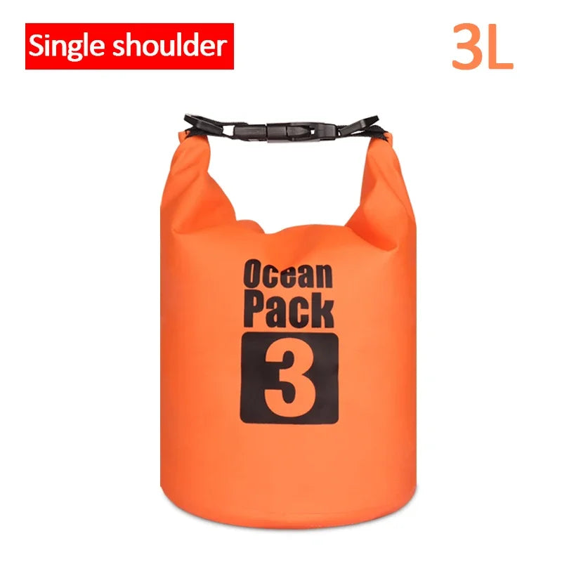 Waterproof Dry Bag Backpack PVC Storage Sack for Kayak Swimming 2L-30L Black/Blue/Orange/Yellow