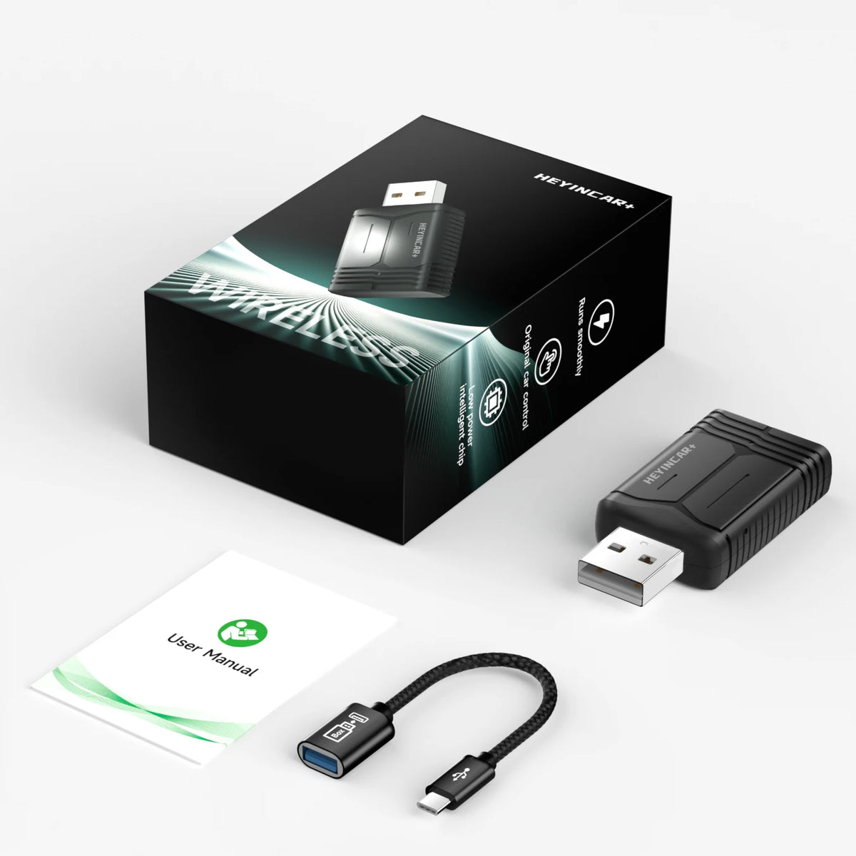 HEYINCAR Baidu Carlife to Carplay Wireless Adapter Auto Connect, Supports Online Music, Map Navigation