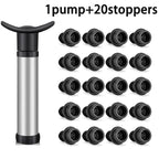 Wine Saver Vacuum Stoppers,Vacuum  Pump Preserver Wine Saver Reusable Bottle Sealer Keeps Wine Fresh, Set of 24, Black
