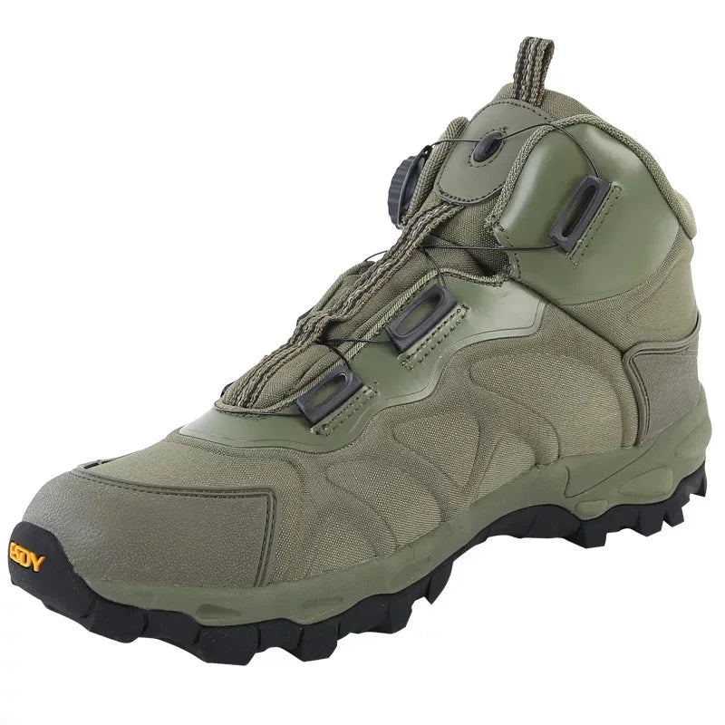 Lynjacye Brand ESDY Mid Cut Mens Hiking Boots with Quick Lace Knob Rock Climbing Shoes Women Anti Slip Skiing Cycling Shoes