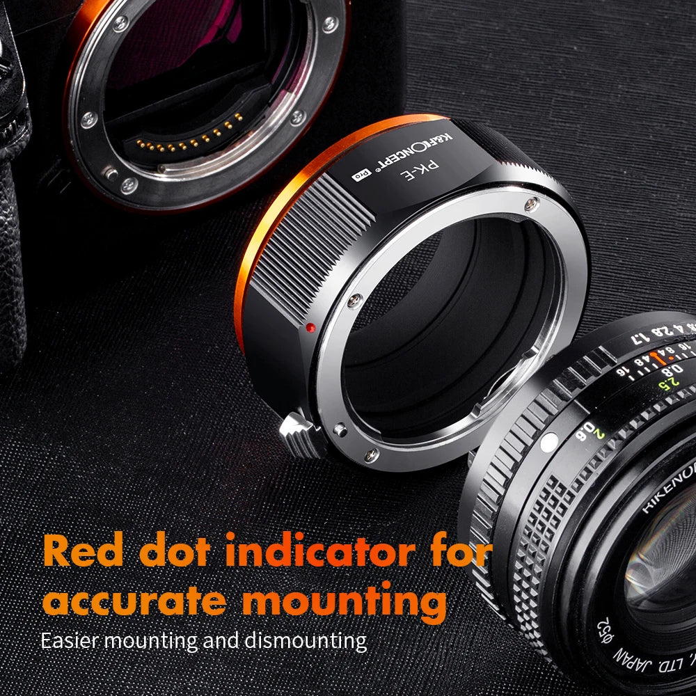 K&F CONCEPT PK-E Lens Mount Adapter for Pentax K PK Lens to Sony NEX E Mount Camera A5000 A5100 A6000 A6300 A6500 MF Cameras