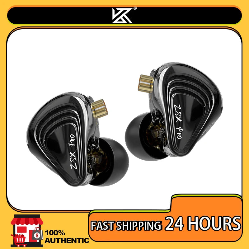 KZ ZSX Pro 5BA 1DD Hybrid Drive 10mm Dynamic Drive Unit Earphones HIFI Music Earbuds Sport Game Sport Headsets 2PIN Cable