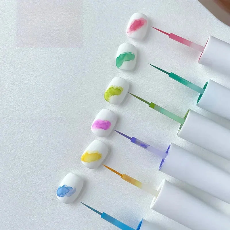 6ml Nail Art 6 Colors  Summer Ice Cream Nail Dye Solution Creative Nail Pattern DIY Design Dye Solution Women Nail Decoration