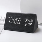 LED Bedside Alarm Clock with Sound Control Night Light USB Charging Temperature Display