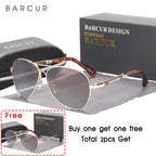 BARCUR Design Memery Frame Sunglasses Polarized For Men Sun Glasses Women Pilot Gradient Lens Eyewear Mirror Shades
