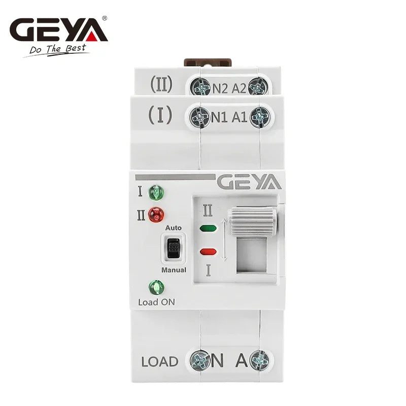 GEYA G2R DIN Rail Automatic Transfer Switch ATS Dual Power Selector, 2P/4P 63A 110V/220V