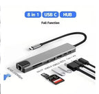 Usb 8In1 7in2 7in1 3in1 11in 1 Type C  To 4k HdTV Hub Adapter Sd Tf Rj45 Card Reader Pd Fast Charge For Macbook laptop Computer