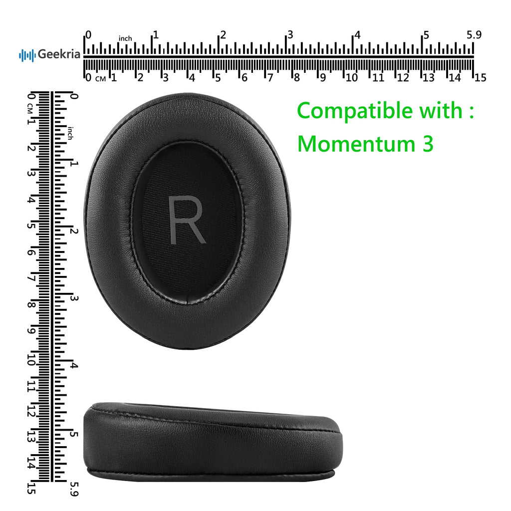 Geekria QuickFit Replacement Ear Pads for Sennheiser Momentum 3 Wireless Momentum 3.0 Wireless Headphones Ear Cushions