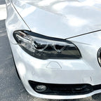 1Pair Car Headlight Eyebrow Eyelid Lamp Trim Cover For BMW 5 Series F10 F11 F18 2011-2014 Glossy Black Evil Style Sticker