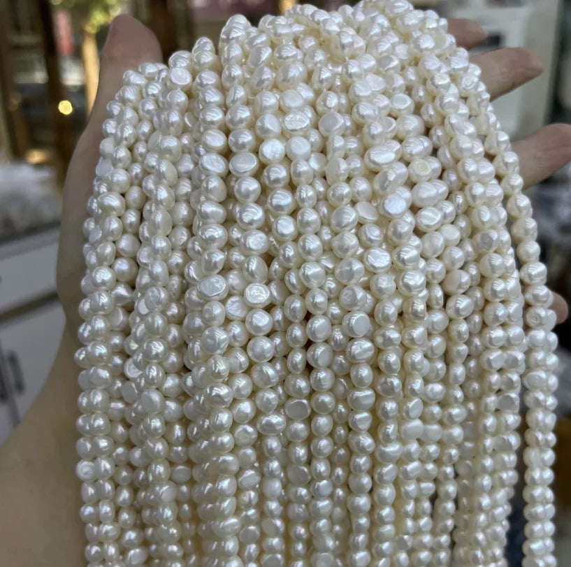 Natural Freshwater Pearl Beads for Jewelry Making, AA Grade, 4-8mm, Round/Rice/Bread/Irregular
