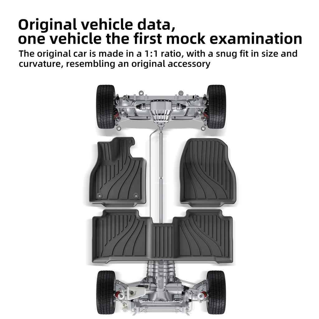 Smabee TPE 3D Floor Mats Set for Subaru Solterra 2023-2025 Left Hand Drive 3pcs