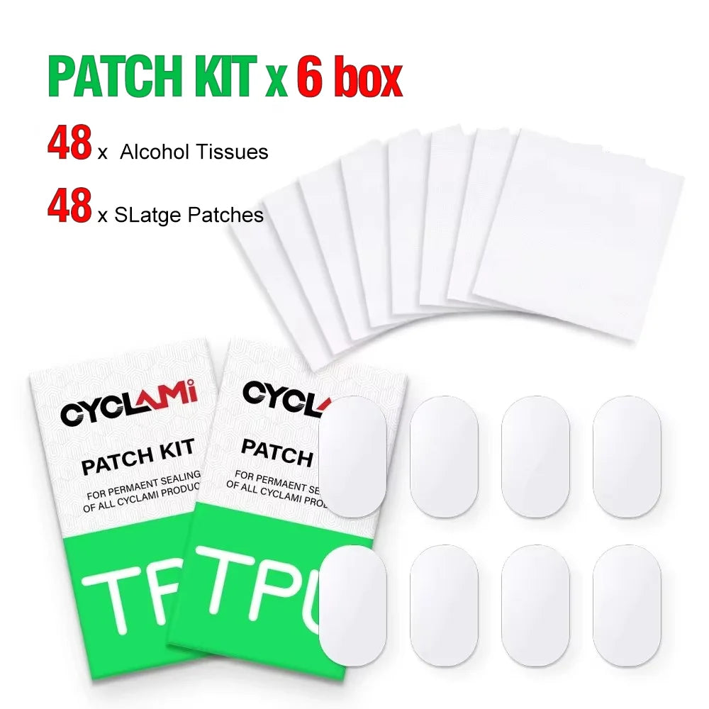 CYCALMI 16/80Pcs Bike Inner Tube Tire Patch Patching Tools Repair Kit Road MTB Folding Bicycle TPU Material Powerful Glue-free
