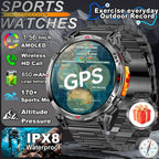 2026 New Outdoor GPS Sports Smartwatches Men Compass 5ATM Waterproof 24/7 Health Monitoring Chat GPT Bluetooth Call Smart Watch