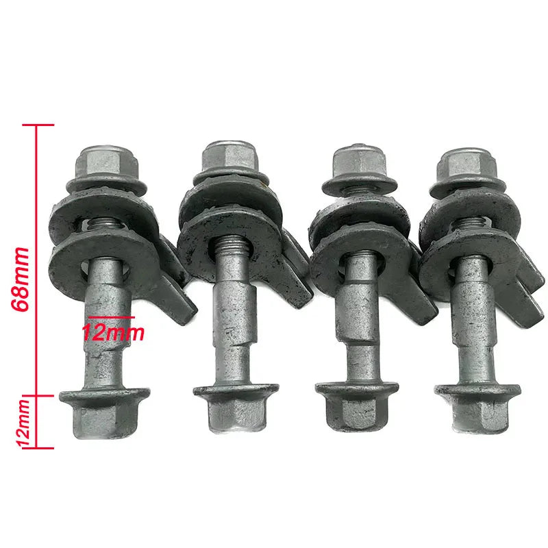 4PCS 10mm-17mm 12.9 Level Automotive Four Wheel Alignment Camber Bolt Tire Eccentric Screw Car Adjustment Repair Tools Silver