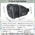 2025 NEW Waterproof Bicycle Saddle Bag MTB Road Bike Saddlebags Reflective Striped Bicycle Tool Holder Bag MTB Accessories