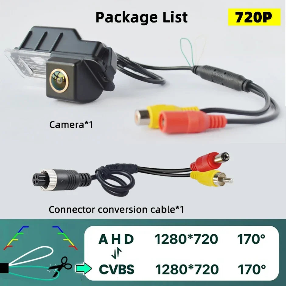 Rear View Reverse 170° Backup Camera CVBS AHD  Night Vision For VW Volkswagen Polo 6R Golf 6 Passat CC MK6 Magotan Bora