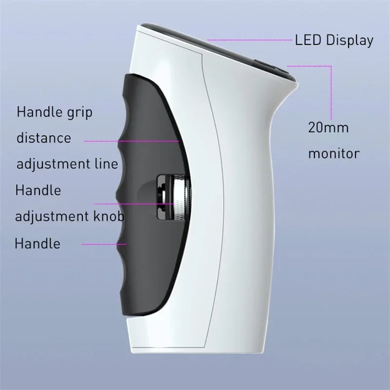 Digital Hand Grip Strength Trainer Dynamometer with LED Display, White