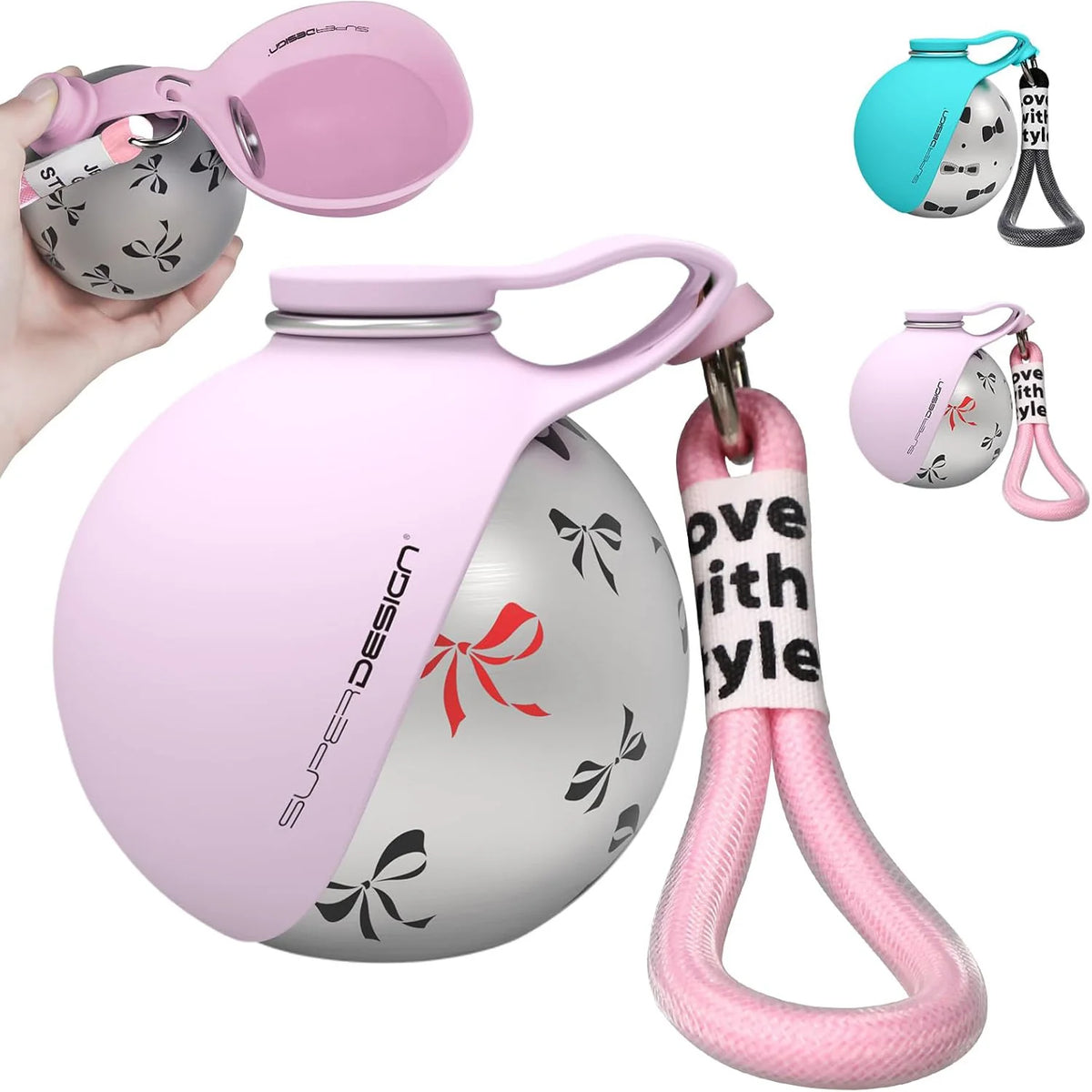 Portable Dog Water Bottle for Small Dogs Leak-Proof & Compact Dog Travel Water Bottle -Stainless Steel Bottle & Silicone Bowl