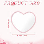 10pcs Heart Shaped Mini Mirrors Pink Party Favor Guest Gifts Wedding Birthday Decor