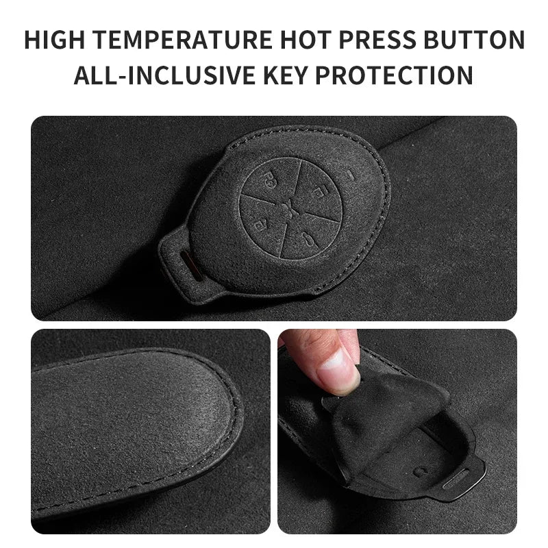 Suede Leather Car Key Case for Xiangpeng Xpeng P5 P7 G3 G6 G9  X2 N5 F30 H93 X9 2019 2020 2021 2022 2023 Remote Fob Shell Case
