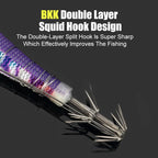 LEYDUN Luminous Squid Jig Wood Shrimp Egi Purple Deep Sea Cuttlefish Hanchi Egi 5pcs/set Fishing Lures Saltwater Baits