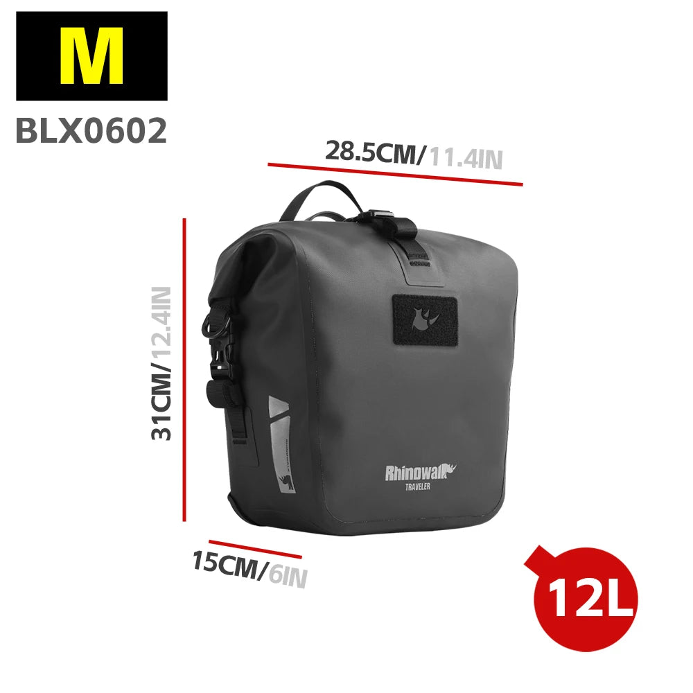 Rhinowalk Bike Pannier Bag Quick Release Waterproof Cycling Rack Side Pack Luggage Bag For Road MTB Touring&Folding Bicycle