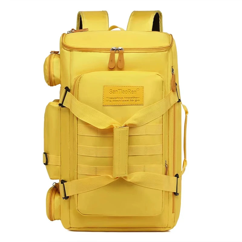 Large capacity fitness bag, travel backpack, dry wet separation shoulder bag, outdoor sports, fishing, yoga training bag