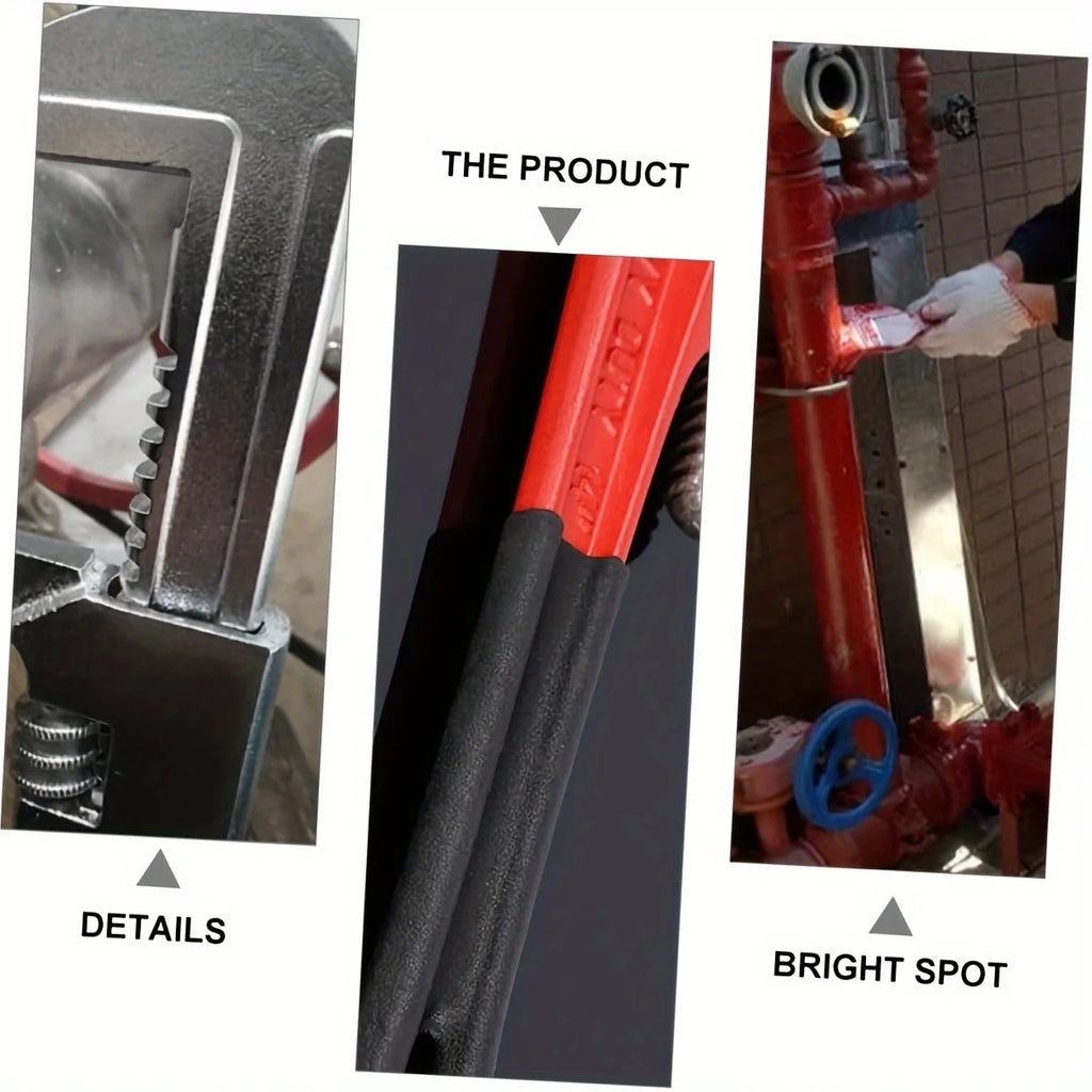 Heavy Duty Straight Pipe Wrench, Adjustable Aluminum Plumber Wrench, Red, 8in/12in