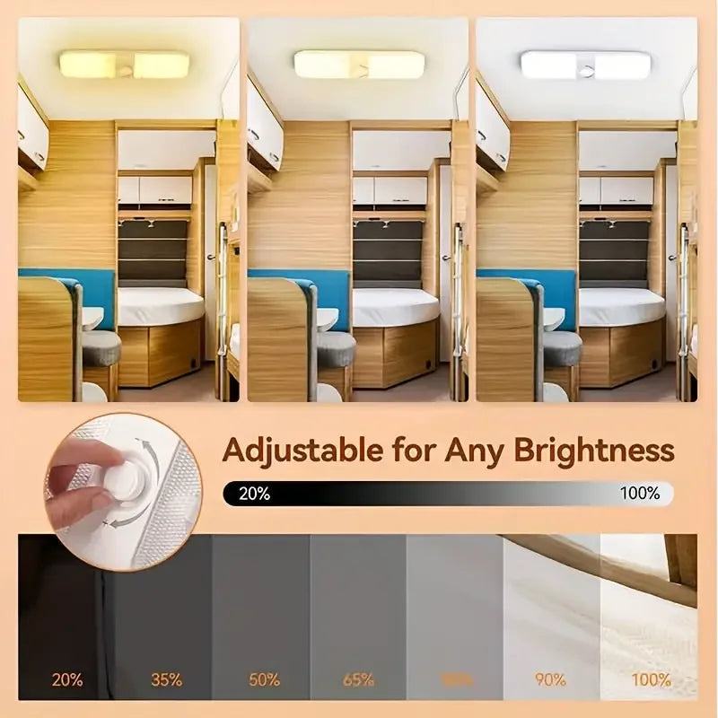 Highbright 120LED Car Interior Reading Lights 3 Color Dimming RV Dome Lights 12V Boat Truck Camper Trailer Caravan Ceiling Light