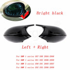 Carbon Fiber Pattern Side Mirror Cover Caps for BMW 1 & 3 Series E81 E82 E87 E88 E90 E91 E92 E93 Black