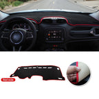 Jeep Renegade BU 2015-2025 Dashboard Cover Mat Anti-UV Sun Shade Pad, Black/Red