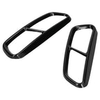 Quad Exhaust Tip Trim Replacement for Audi A6 C7 2016-2018, Stainless Steel Gloss Black