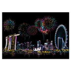 DIY A3 City Landmarks Paris London Night Scene Scratch Painting With Tool Scenery Landscape Colorful Scratch Art Room Decor Gift