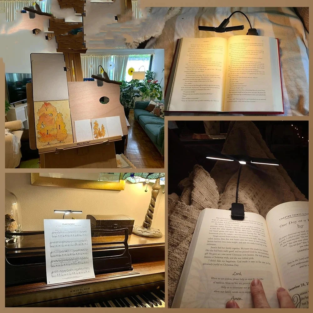 USB Rechargeable LED Clip Book Light Mini Reading Light Book Read Night Light High Quality Kids Child Desktop Reading Book Lamp