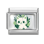 2025 Original Cute Cartoon Colorful Pet Dog Black Cats Italian Charm Links Fit 9mm Stainless Steel Bracelet Men Women DIY Making