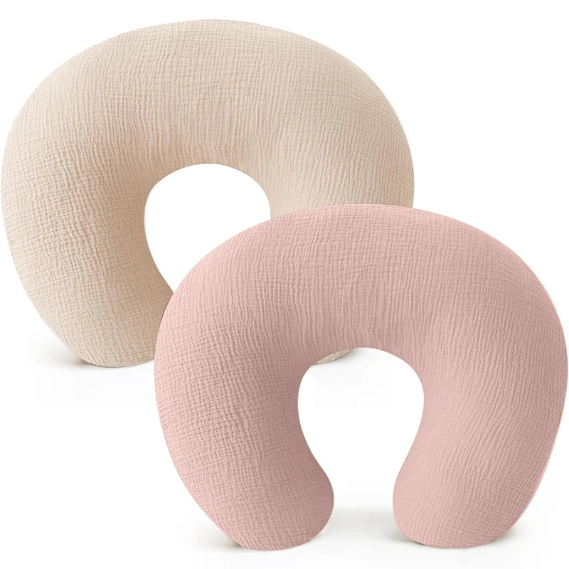 2PCS/set Nursing Pillow Cover for Breastfeeding Pillows Ultra-Soft Muslin Cotton Baby Nursing Pillow Fits Newborn Feeding Pillow
